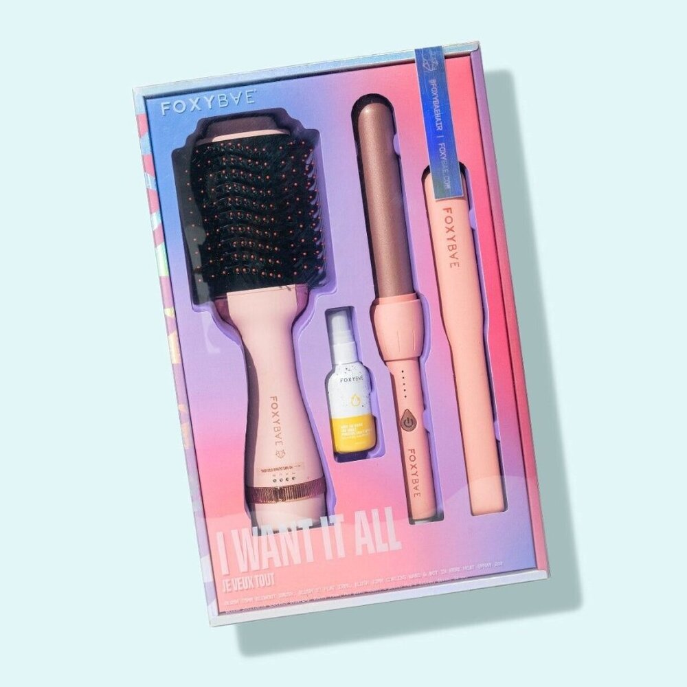 Foxybae I Want It All Complete Hair Kit, Flat Iron, Curling Wand, Blow Out Brush - Picture 2 of 2